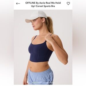 AERIE NWT Hold Up Corset Sports Bra *light blue*